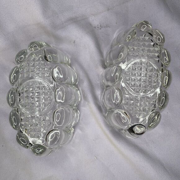 Princess House Spoon Rest X2 Thick Crystal Glass Ruffled Edge Utensil Holder EUC - Picture 3 of 3